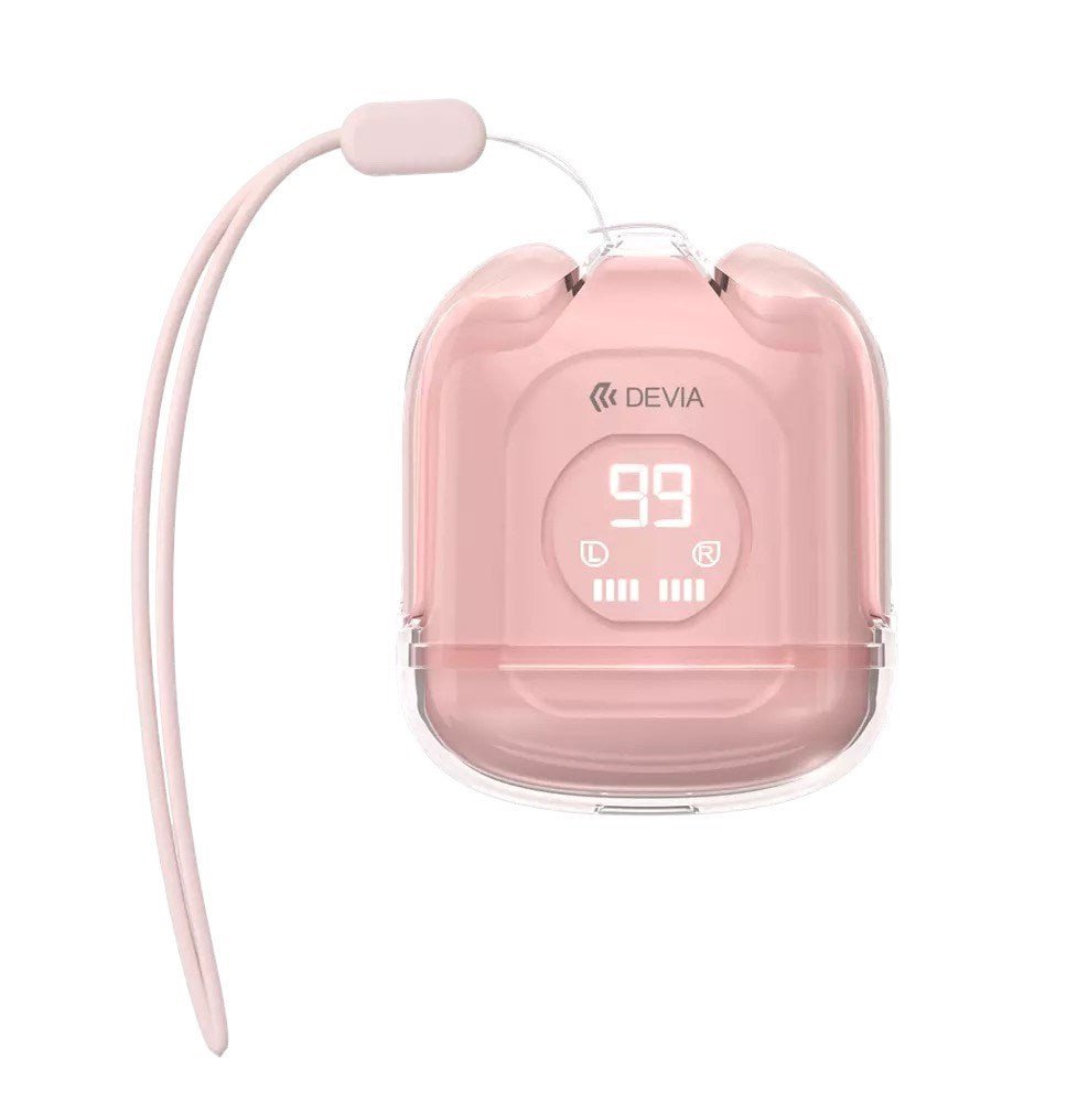 Devia - TWS - M6 - True Wireless Earbuds, Charging Case & Lanyard - Pink - Tech Access Unclassified