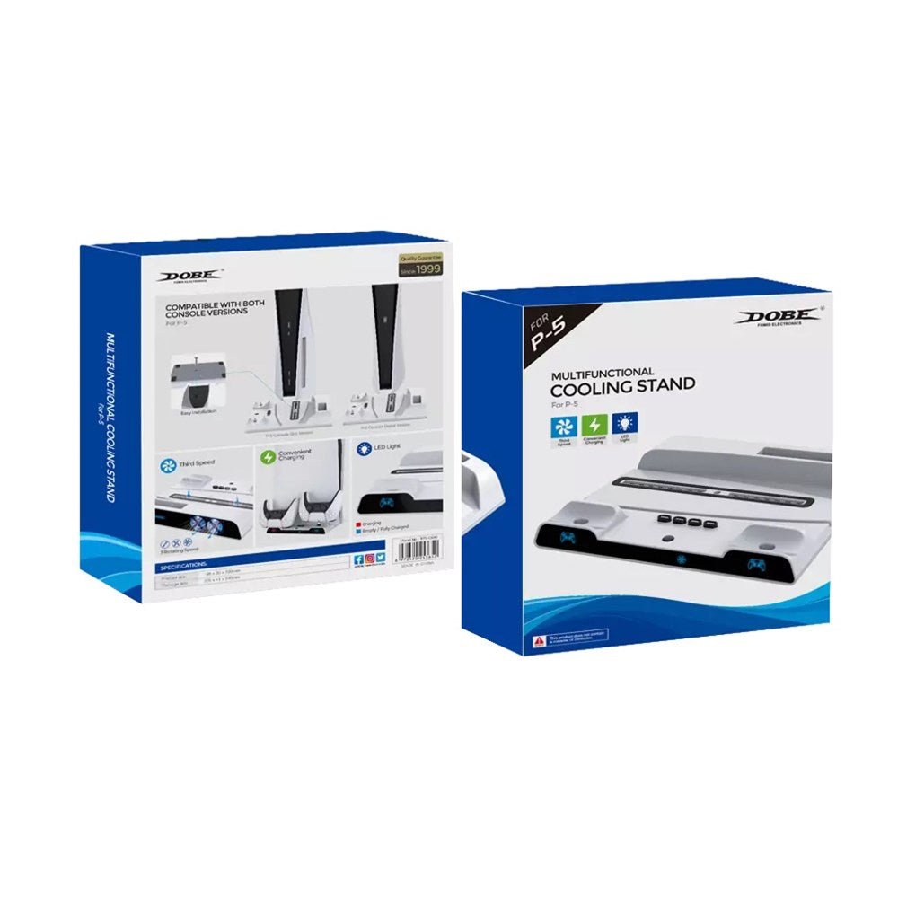 Dobe - LED Multifunctional Cooling & Charging Stand for PlayStation 5 - White - Tech Access Unclassified