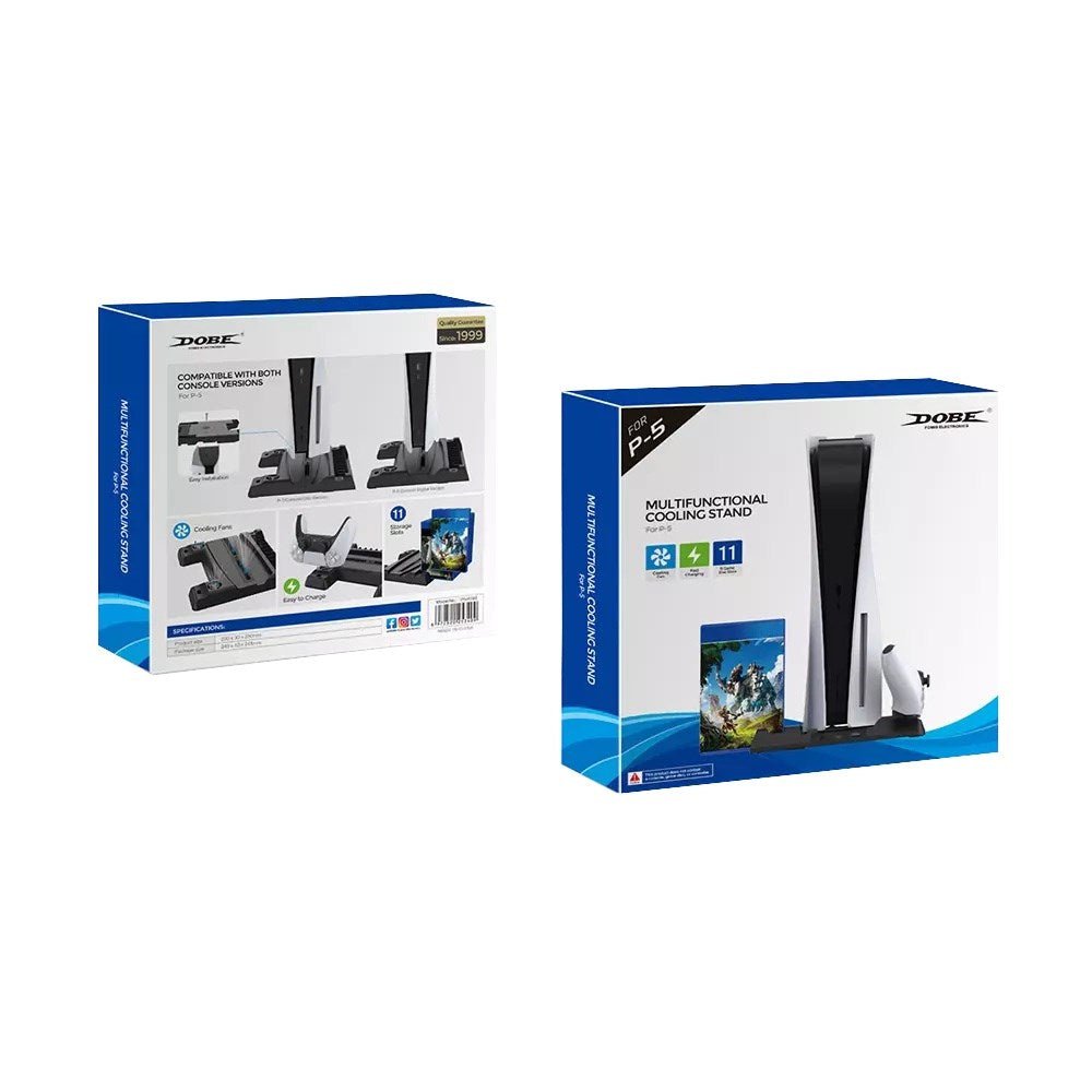 Dobe - Multifunctional Cooling & Charging Stand for PlayStation 5 - White - Tech Access Unclassified