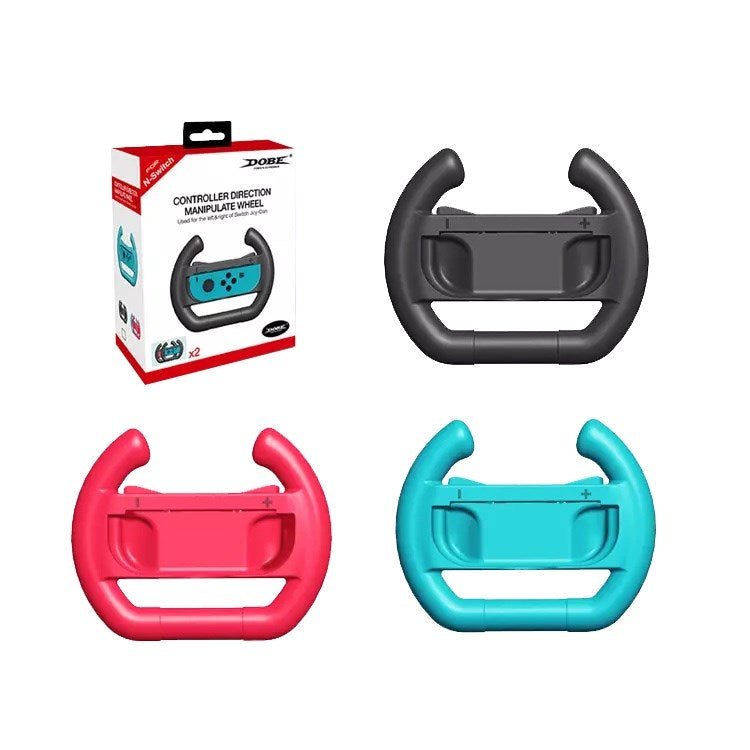 Dobe - Pack of 2 Controller Steering Wheels for Nintendo Switch & Switch OLED - Red & Blue - Tech Access Unclassified