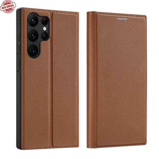 Dux Ducis Skin X2 case Samsung Galaxy S23 Ultra flip case wallet stand brown 136046 - Tech Access Unclassified
