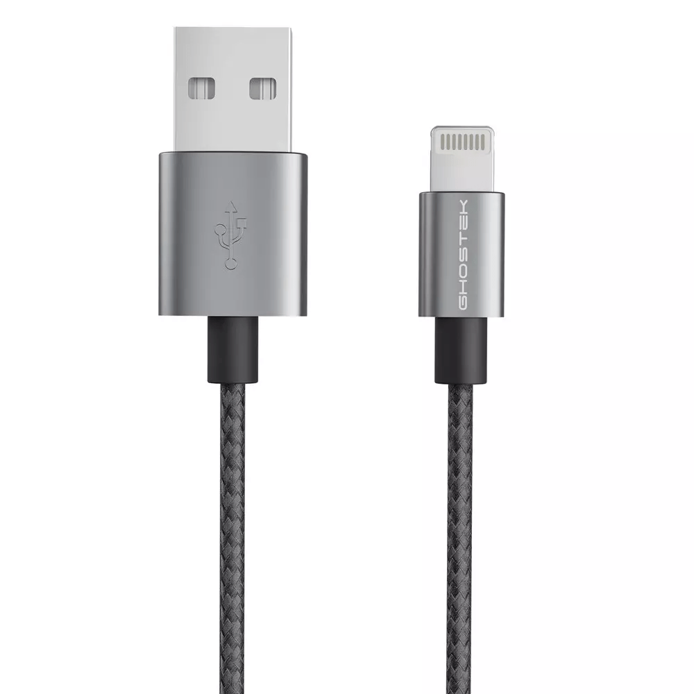 Ghostek - 1.8m 6ft (2.4A) USB to MFI Lightning Braided Cable - Black - Tech Access Unclassified