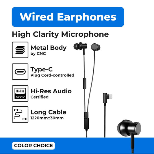 HiFuture - Hi5 - USB - C In Ear Wired Earphones - Black - Tech Access Unclassified