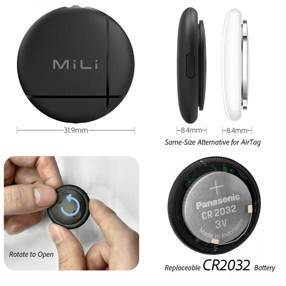MiLi - LiTag MFI (Apple Approved) Find My Item Finder Keyring - Black - Tech Access Unclassified