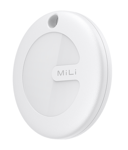 MiLi - MiTag MFI (Apple Approved) Find My Item Finder & PU Leather Keyring - White - Tech Access Unclassified