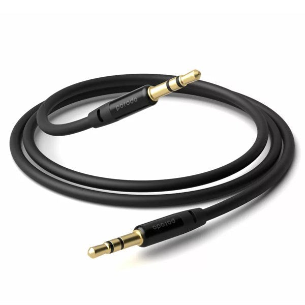 Porodo Blue PVC AUX Audio Cable 3.5mm 1M - Black - Tech Access Unclassified
