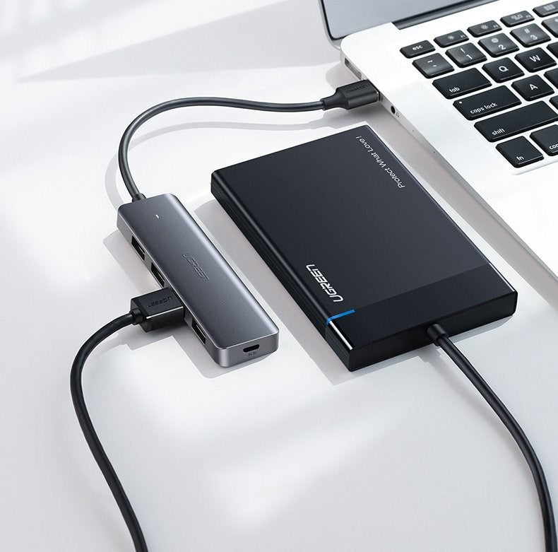 Ugreen USB Type C HUB - 4x USB 3.2 Gen 1 with USB - C power port gray - Tech Access Unclassified