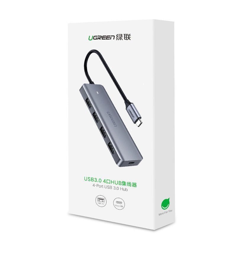 Ugreen USB Type C HUB - 4x USB 3.2 Gen 1 with USB - C power port gray - Tech Access Unclassified