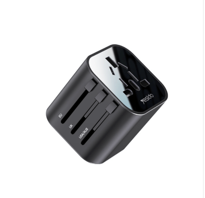 Yesido - Wall Charger (MC09) - for Travel, EU, UK, US, AUS, 3.4A - Black - Tech Access Unclassified
